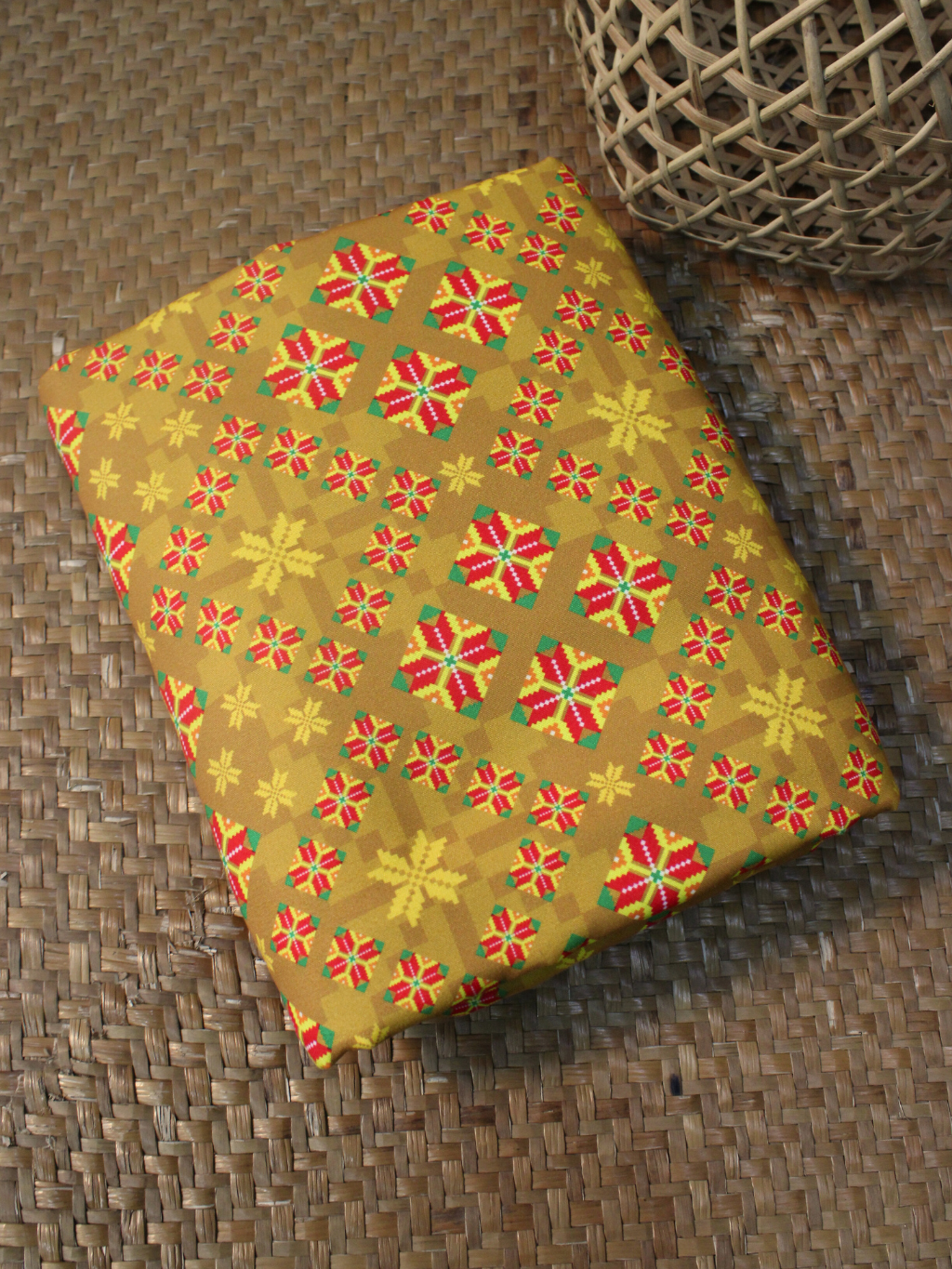 Murut Fabric - Bronze Geometric