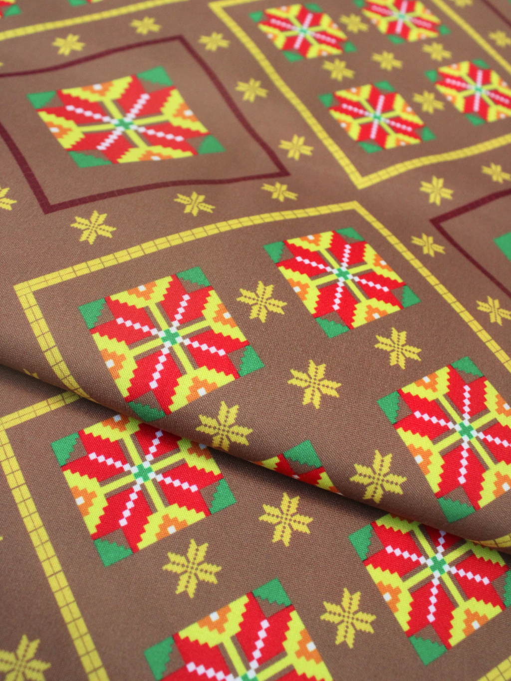 Murut Fabric - Brown Geometric