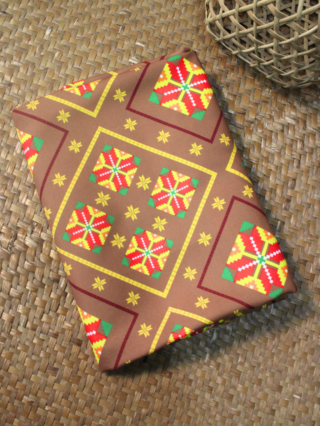 Murut Fabric - Brown Geometric
