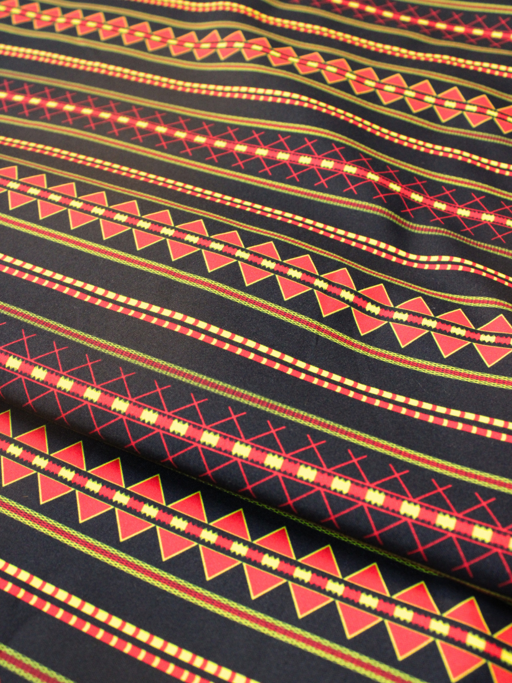 Murut Fabric - Black Geometric
