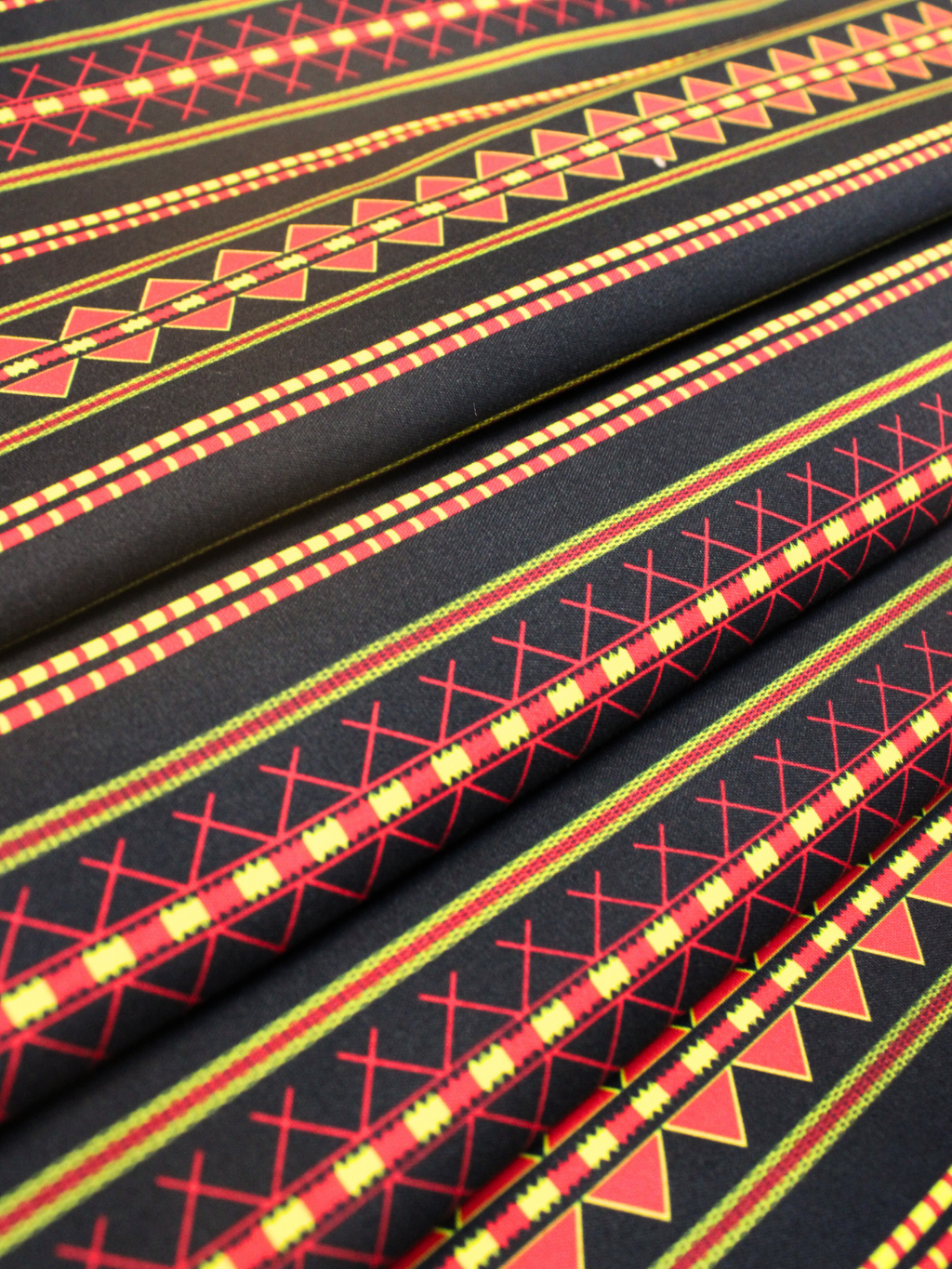 Murut Fabric - Black Geometric