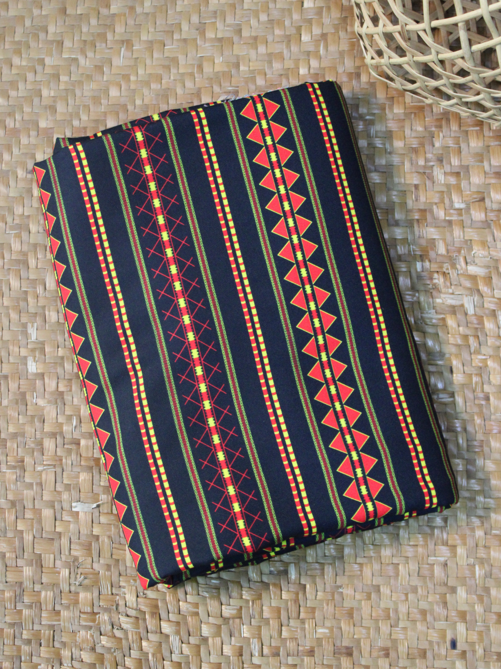 Murut Fabric - Black Geometric