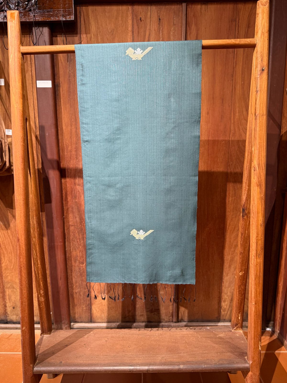 Scarf - Human Riding Bird Motif (Dark Green)