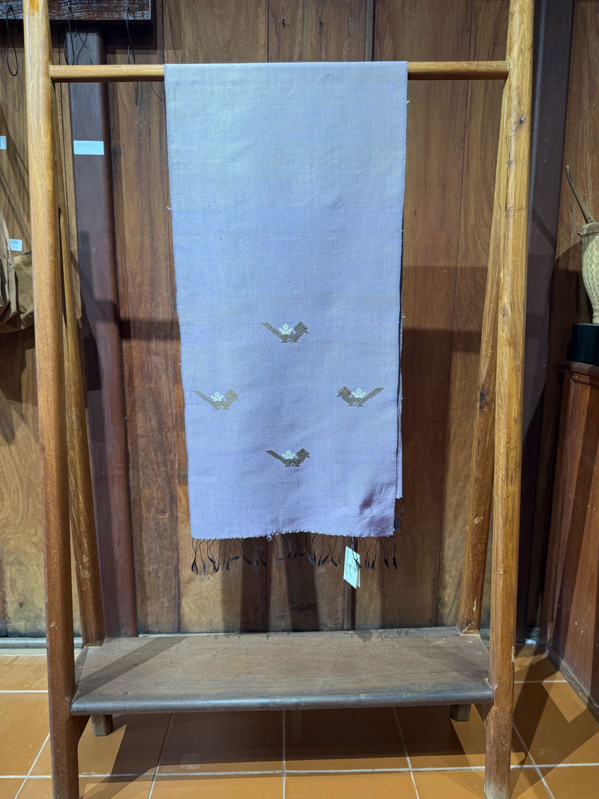 Scarf - Human Riding Bird Motif (Light Blue)